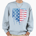 Baseball Drip Ice Cream Patriotic Sweatshirt - Custom Art Print for Adults - T-Shirt, Sweatshirt, Hoodie