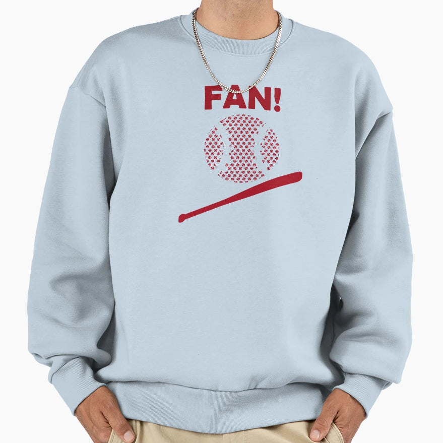 Baseball Fan Collection Red Ball Sweatshirt - Fun Novelty Design Men Women - T-Shirt, Sweatshirt, Hoodie