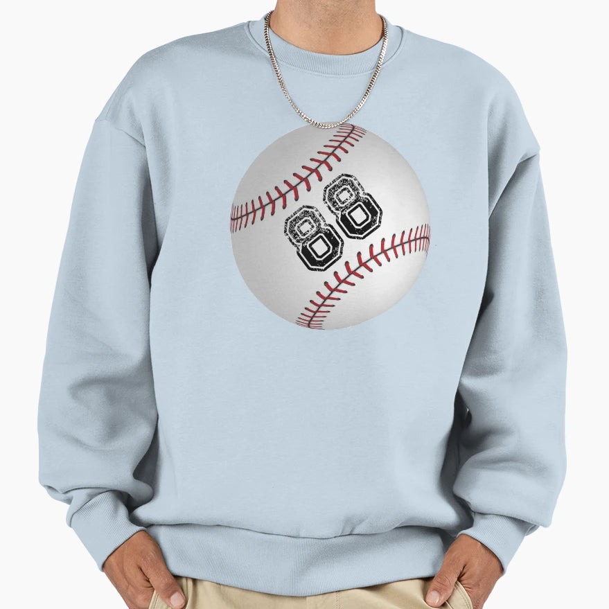 Baseball Ball Number 88 Eighty Eight Sweatshirt - Minimalist Print Unisex - T-Shirt, Sweatshirt, Hoodie