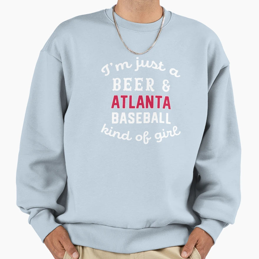Just Beer And Atlanta Baseball Kind T-Shirt - Aesthetic Graphic Unisex - T-Shirt, Sweatshirt, Hoodie
