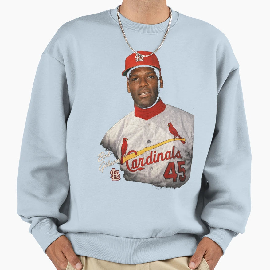 Bob Gibson Legendary Pitcher Portrait Sweatshirt - Trendy Graphic Men Women - T-Shirt, Sweatshirt, Hoodie