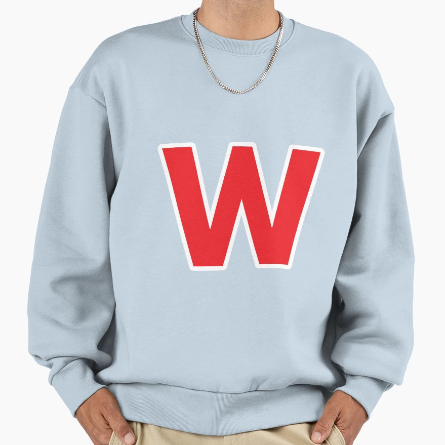 W Initial Letter W Red And White Sweatshirt - Minimalist Print Unisex - T-Shirt, Sweatshirt, Hoodie