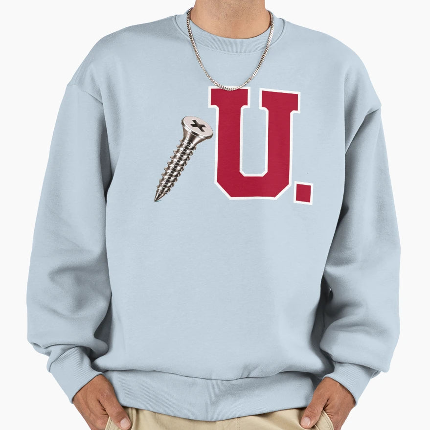 Screw U Collection Crimson White Sweatshirt - Graphic Print for Adults - T-Shirt, Sweatshirt, Hoodie