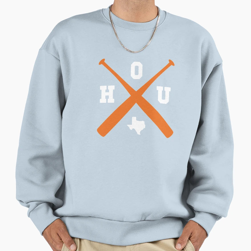 Houston Baseball Bats Texas State Sweatshirt - Novelty Apparel Unisex - T-Shirt, Sweatshirt, Hoodie