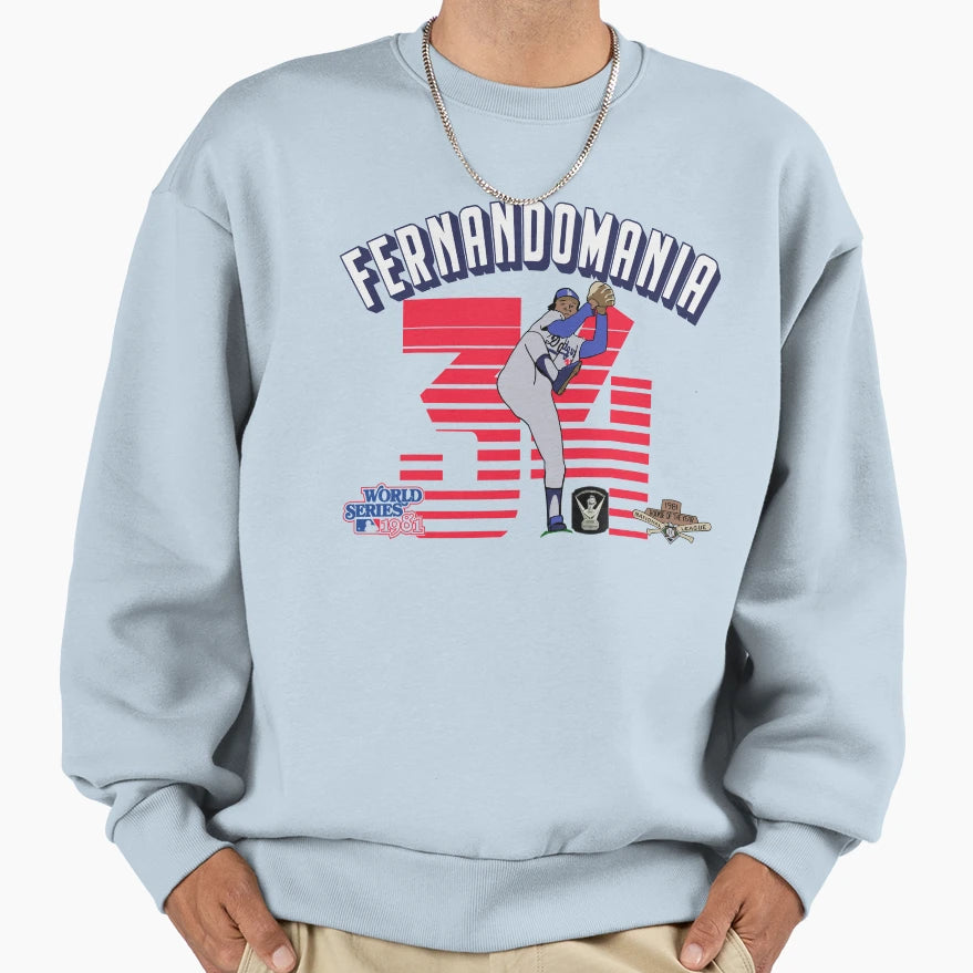 Fernandomania Fernando Valenzuela Sweatshirt - Custom Art Print for Adults - T-Shirt, Sweatshirt, Hoodie