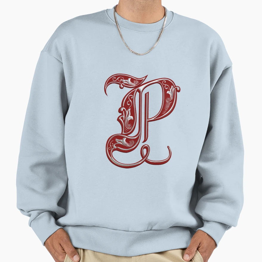 Letter P Sweatshirt - Casual Everyday Wear for Adults - T-Shirt, Sweatshirt, Hoodie