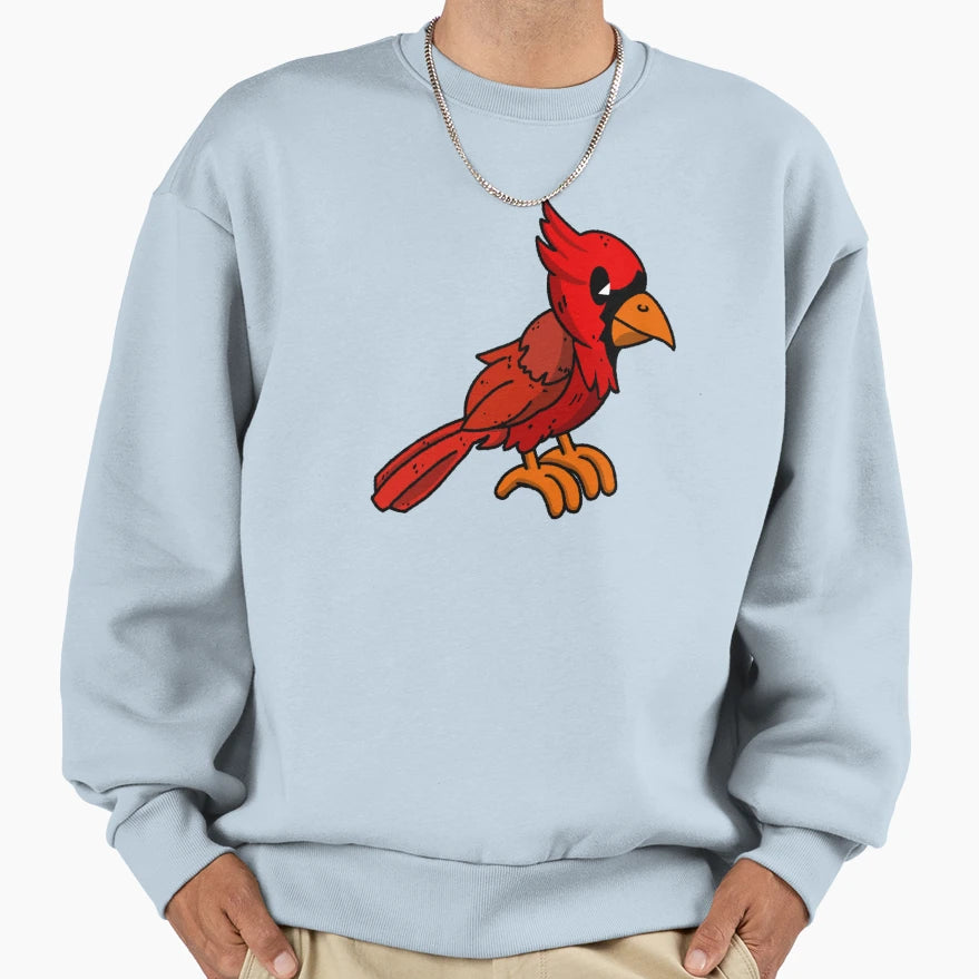 Cartoon Cardinal Bird Art Sweatshirt - Aesthetic Graphic Unisex - T-Shirt, Sweatshirt, Hoodie