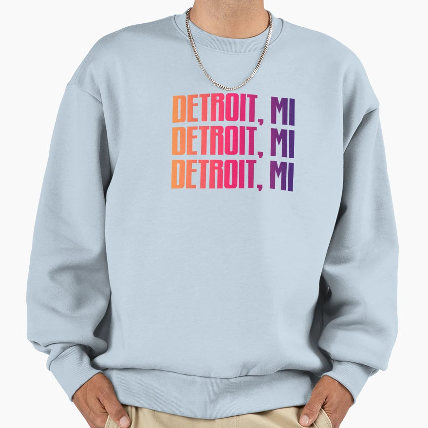 Detroit Michigan Sweatshirt - Casual Everyday Wear Unisex - T-Shirt, Sweatshirt, Hoodie