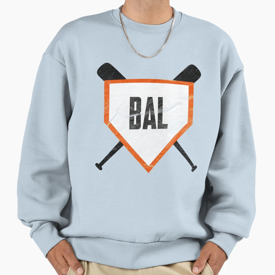 Baltimore Abbreviation Baseball Home Sweatshirt - Unique Graphic Unisex - T-Shirt, Sweatshirt, Hoodie