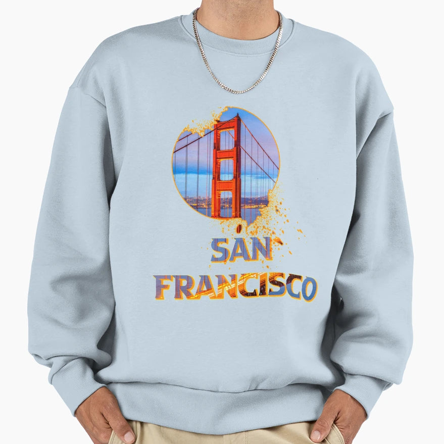 San Francisco America Usa Golden Sweatshirt - Fun Novelty Design Men Women - T-Shirt, Sweatshirt, Hoodie