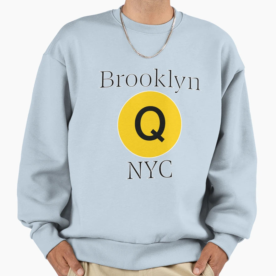 Brooklyn Q Train Nyc Sweatshirt - Novelty Apparel for Adults - T-Shirt, Sweatshirt, Hoodie