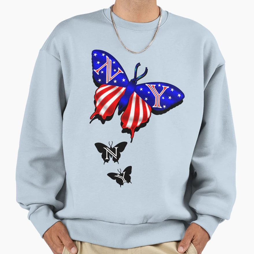 Alvesart New York Butterflies Sweatshirt - Fun Novelty Design Unisex - T-Shirt, Sweatshirt, Hoodie