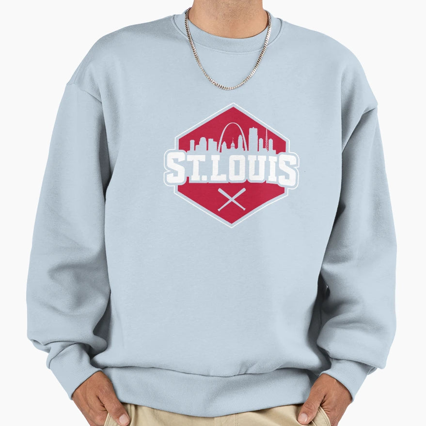 St Louis Baseball Modern City Skyline Sweatshirt - Minimalist Print Unisex - T-Shirt, Sweatshirt, Hoodie