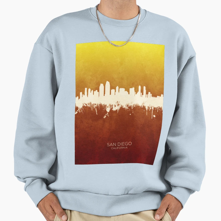San Diego California Skyline Sweatshirt - Unique Graphic Men Women - T-Shirt, Sweatshirt, Hoodie