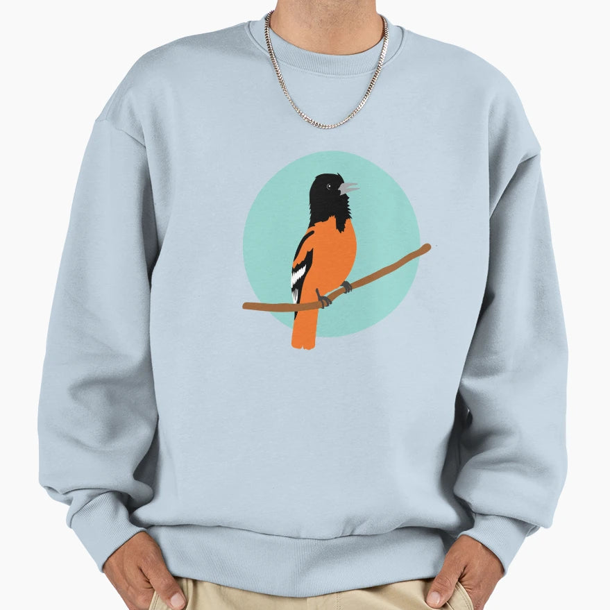Baltimore Oriole Bird Branch Sweatshirt - Novelty Apparel for Adults - T-Shirt, Sweatshirt, Hoodie