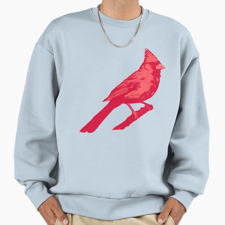 Bold Red Cardinal Branch Striking Sweatshirt - Custom Art Print Men Women - T-Shirt, Sweatshirt, Hoodie