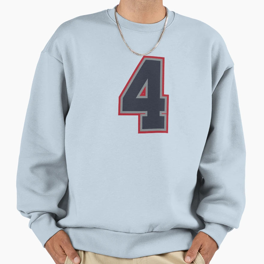 4 Navy Grey Red Sports Number Four Sweatshirt - Graphic Print Unisex - T-Shirt, Sweatshirt, Hoodie