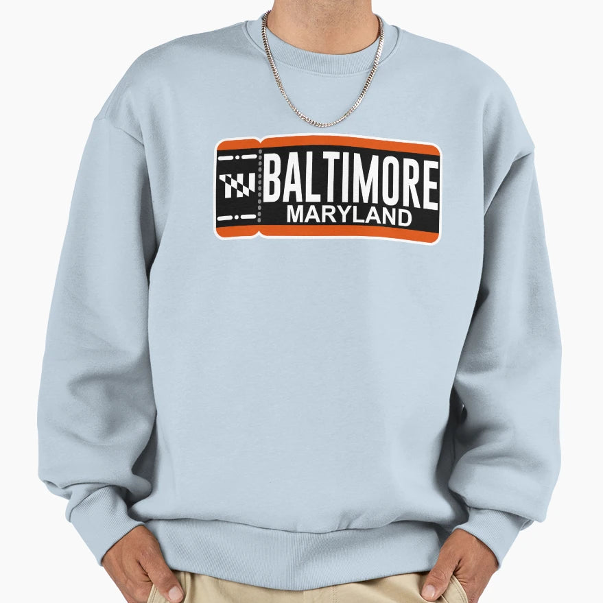 Baltimore Ticket Alternate Sweatshirt - Graphic Print Unisex - T-Shirt, Sweatshirt, Hoodie