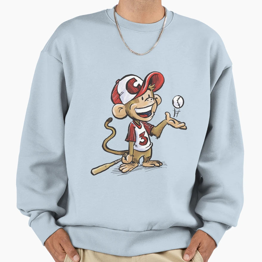 Baseball Monkey Sweatshirt - Streetwear Style Men Women - T-Shirt, Sweatshirt, Hoodie