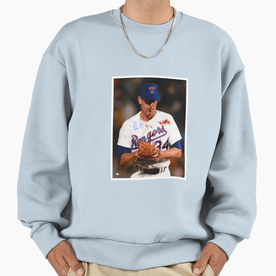 Nolan Ryan Blood Sweatshirt - Streetwear Style for Adults - T-Shirt, Sweatshirt, Hoodie