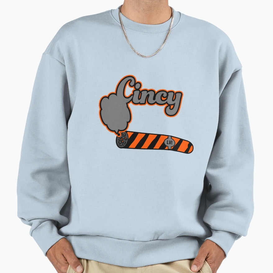 Cincy Big Game Smoke Sweatshirt - Trendy Graphic Men Women - T-Shirt, Sweatshirt, Hoodie