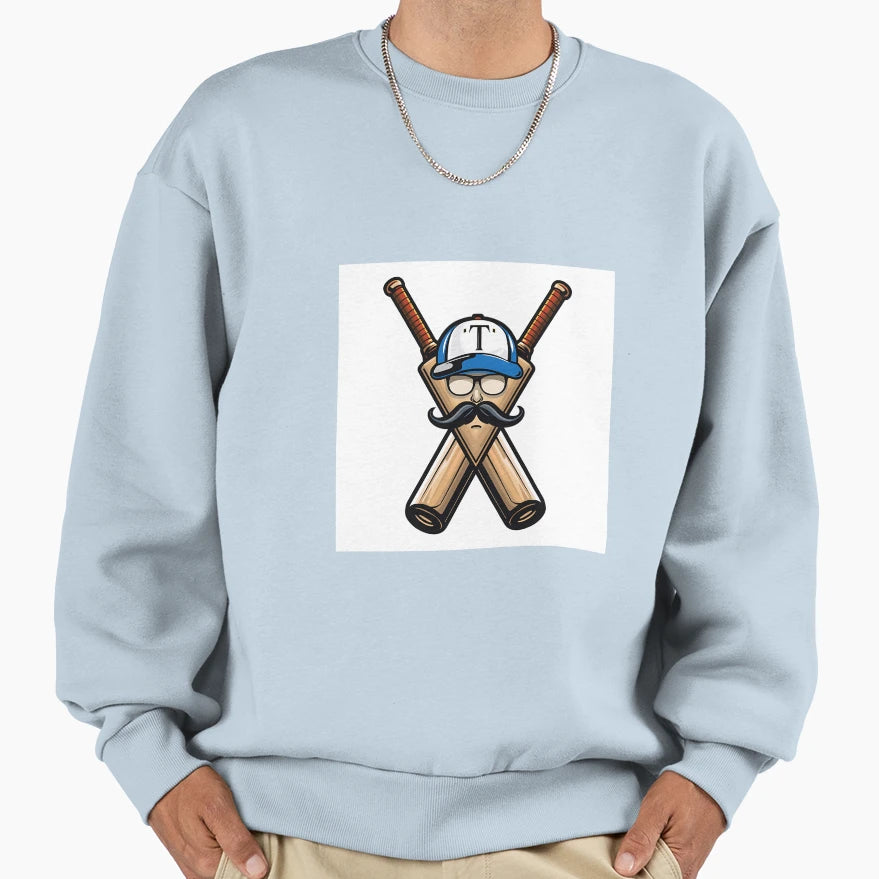 Illustration Crossed Bats Sweatshirt - Custom Art Print for Adults - T-Shirt, Sweatshirt, Hoodie