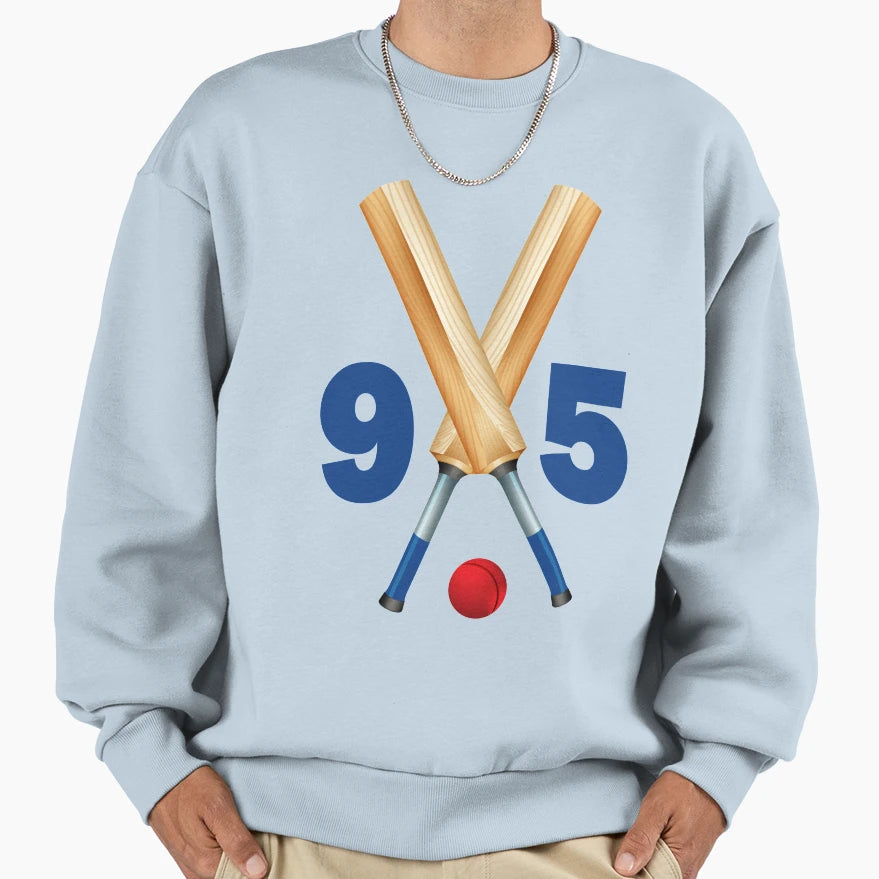 Cricket Number 95 Ninety Five Bats Sweatshirt - Minimalist Print Unisex - T-Shirt, Sweatshirt, Hoodie