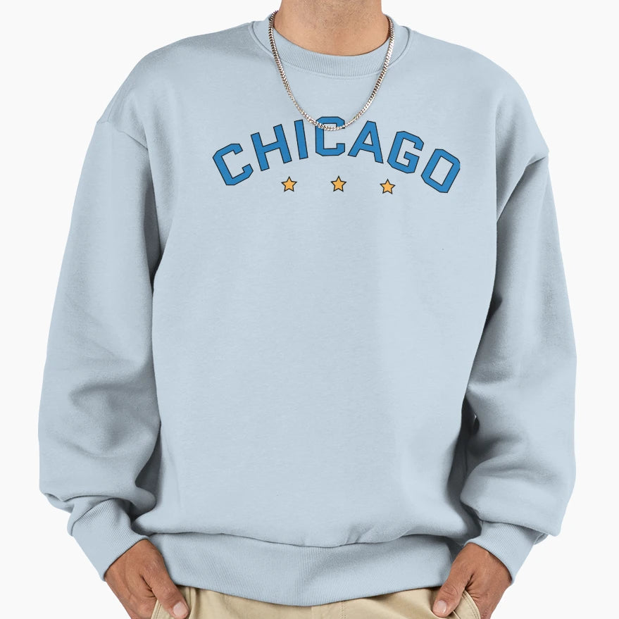 Chicago Text Art T-Shirt - Casual Everyday Wear Men Women - T-Shirt, Sweatshirt, Hoodie