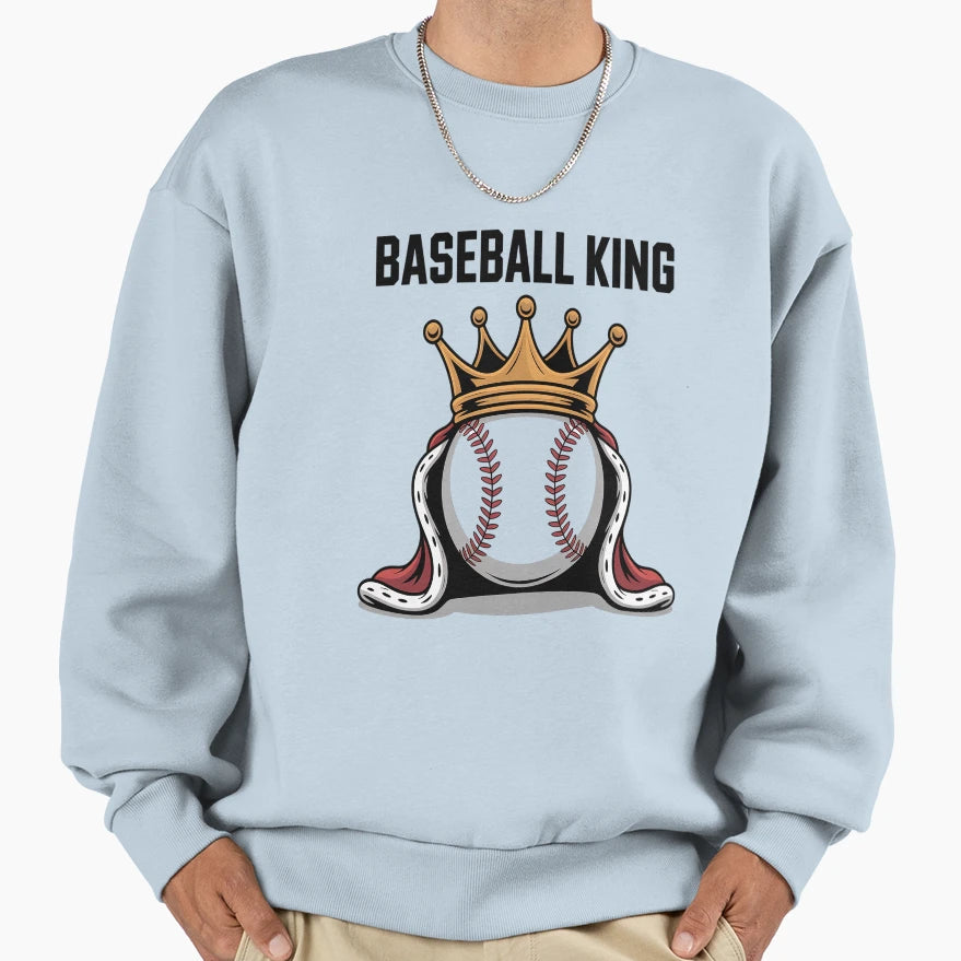 Baseball King Mens Baseball Player Sweatshirt - Novelty Apparel for Adults - T-Shirt, Sweatshirt, Hoodie