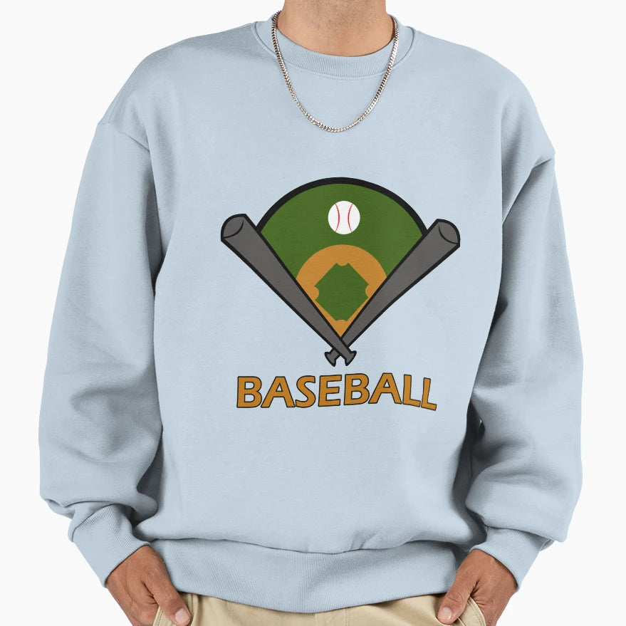 Baseball Field Bat Ball Home Run Gift Sweatshirt - Unique Graphic Unisex - T-Shirt, Sweatshirt, Hoodie