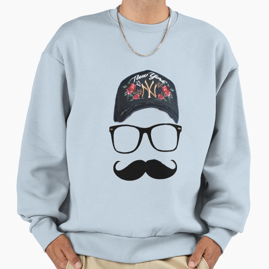 New Mustach Sweatshirt - Novelty Apparel for Adults - T-Shirt, Sweatshirt, Hoodie