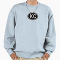 Kc Initials Monogram Oval White Sweatshirt - Graphic Print for Adults - T-Shirt, Sweatshirt, Hoodie