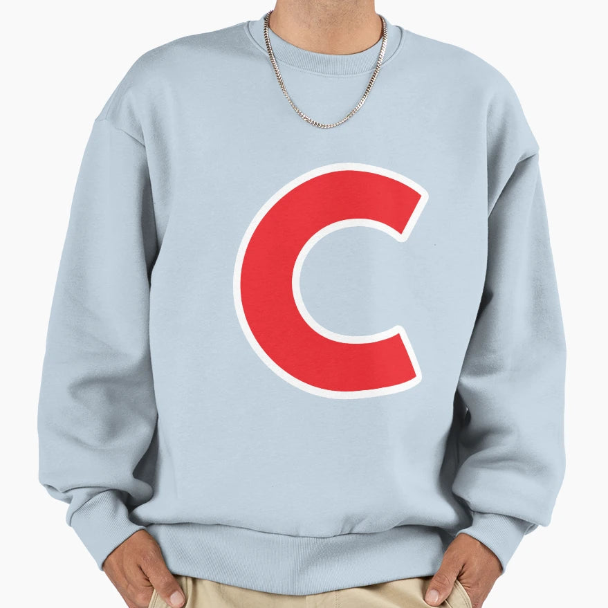 C Initial Letter C Red And White Sweatshirt - Trendy Graphic Unisex - T-Shirt, Sweatshirt, Hoodie
