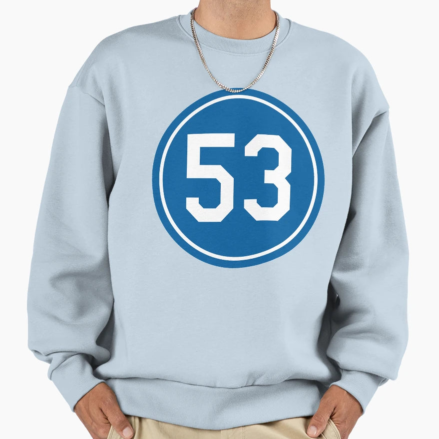 Don Drysdale 53 Jersey Number Sweatshirt - Streetwear Style for Adults - T-Shirt, Sweatshirt, Hoodie