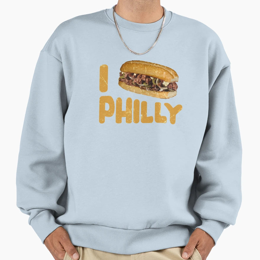 Funny Philly Cheesesteak Sweatshirt - Fun Novelty Design Unisex - T-Shirt, Sweatshirt, Hoodie