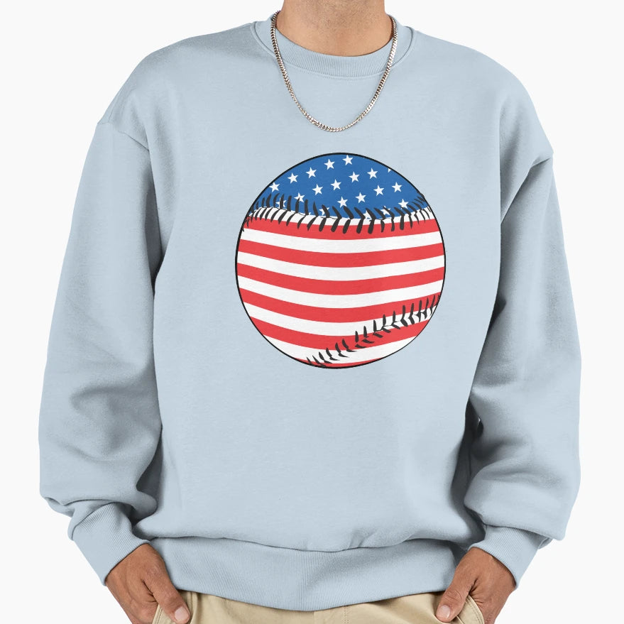 Baseball 4Th July American Flag Usa T-Shirt - Trendy Graphic Unisex - T-Shirt, Sweatshirt, Hoodie