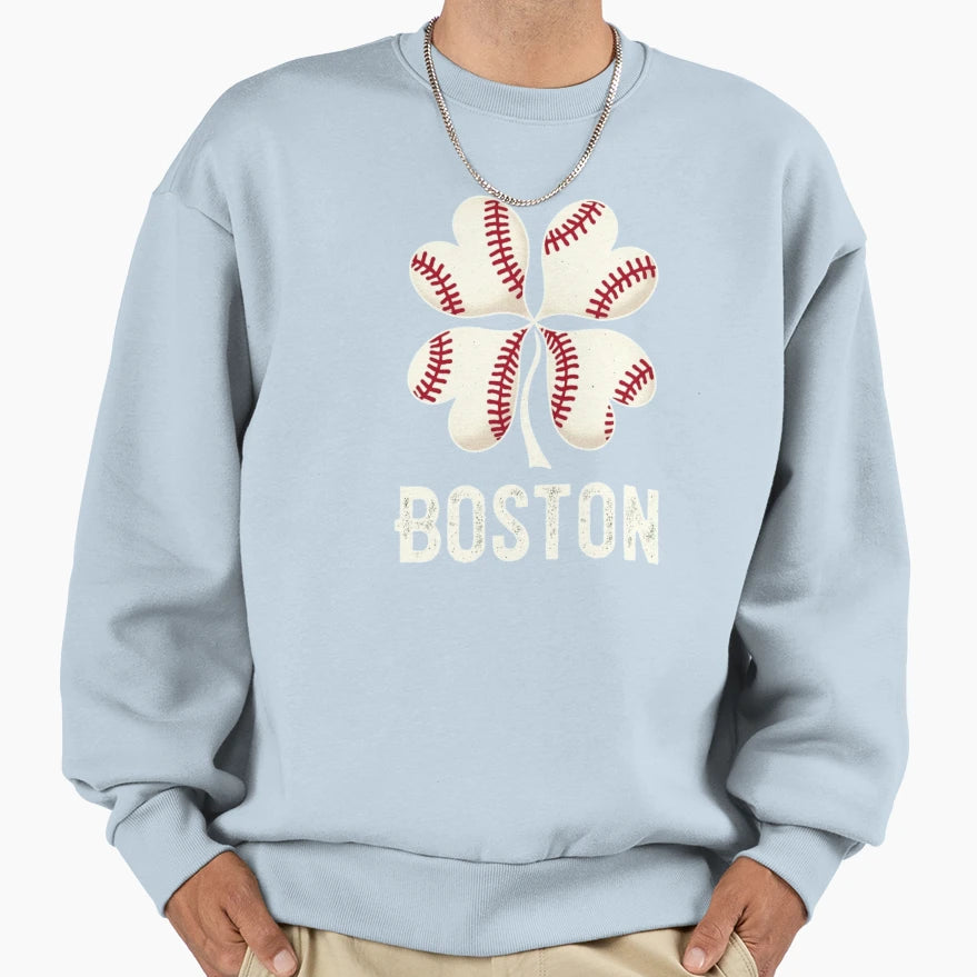 Lucky Boston Baseball Sweatshirt - Streetwear Style Unisex - T-Shirt, Sweatshirt, Hoodie