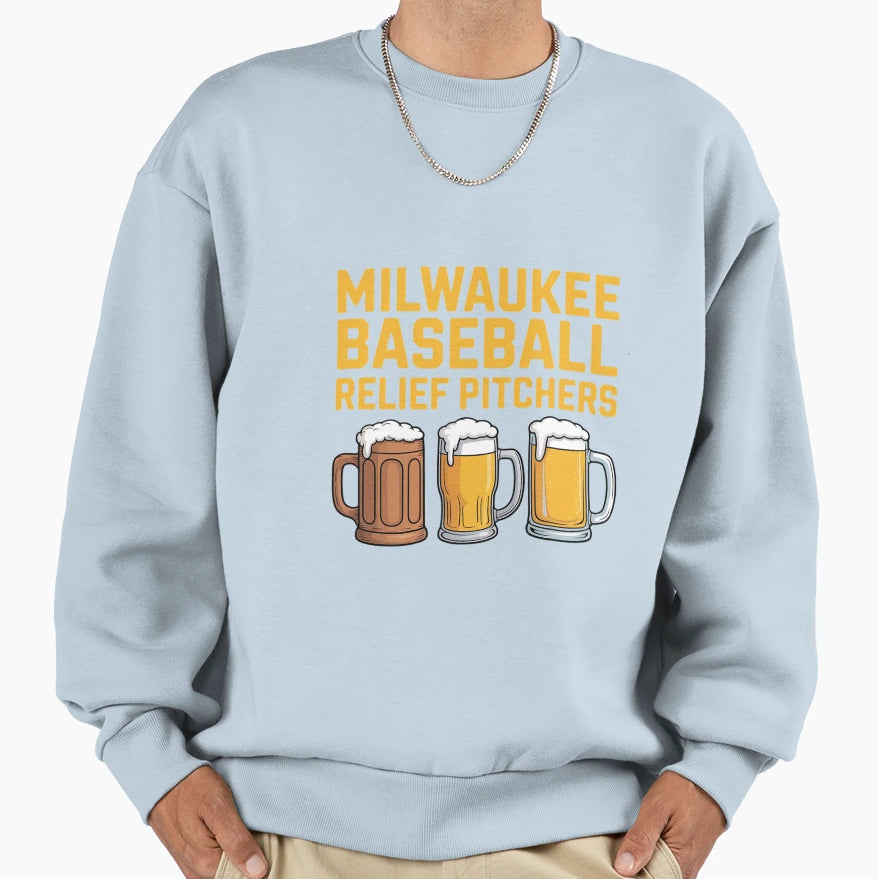 Milwaukee Baseball Beer Fan Sweatshirt - Custom Art Print Men Women - T-Shirt, Sweatshirt, Hoodie