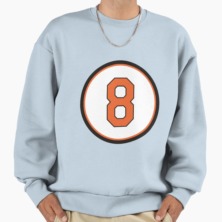 Cal Ripken Jr 8 Jersey Number Sweatshirt - Custom Art Print Men Women - T-Shirt, Sweatshirt, Hoodie