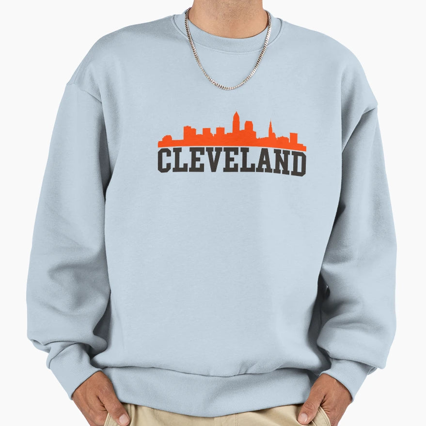 Cle Cleveland Skyline Sweatshirt - Aesthetic Graphic for Adults - T-Shirt, Sweatshirt, Hoodie