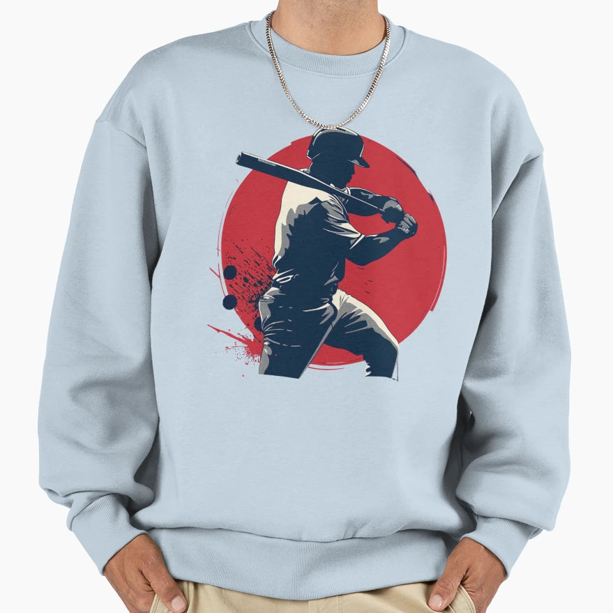 Baseball Player Sweatshirt - Trendy Graphic for Adults - T-Shirt, Sweatshirt, Hoodie