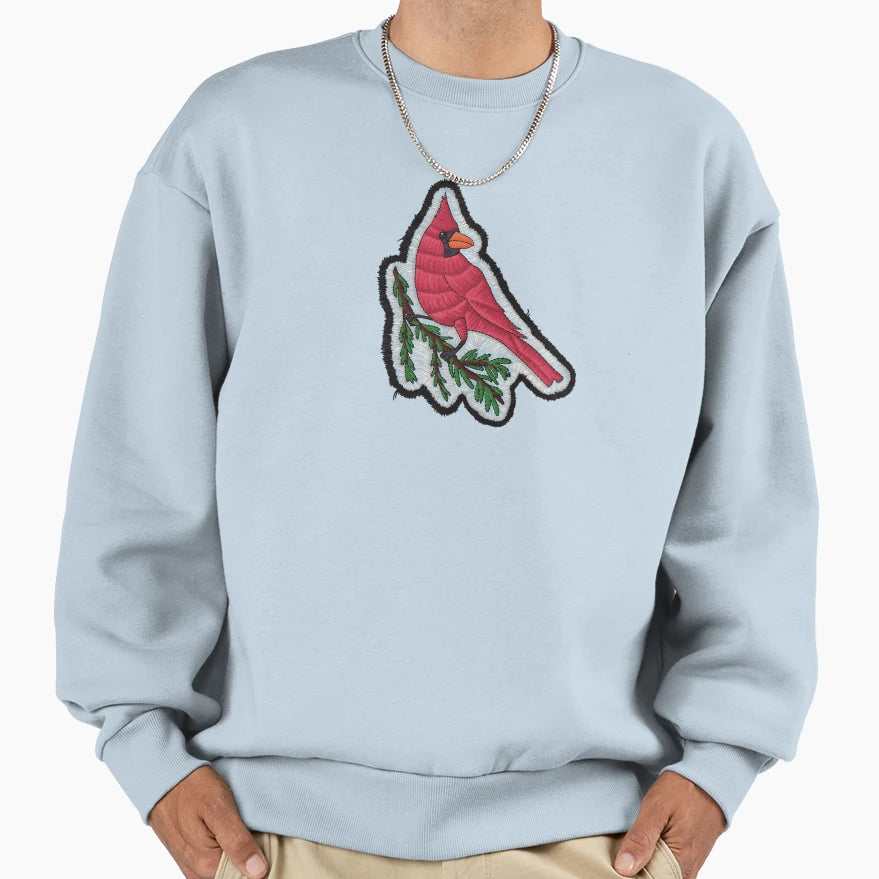 Embroidery Cardinal Sweatshirt - Casual Everyday Wear for Adults - T-Shirt, Sweatshirt, Hoodie