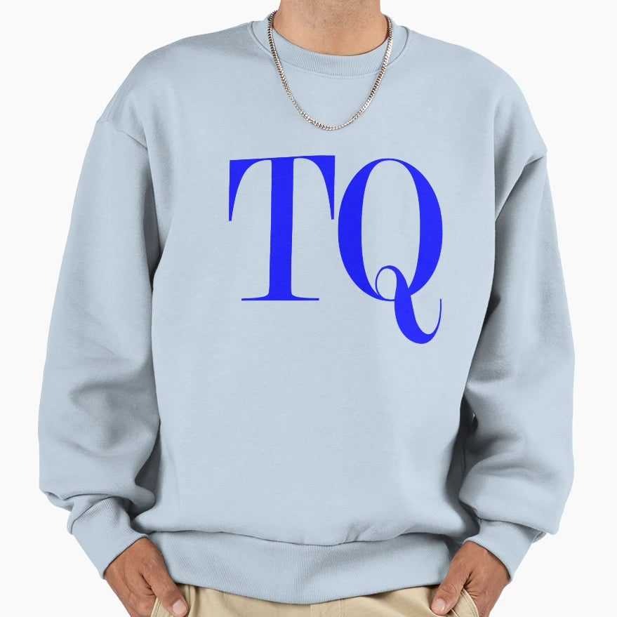 Letters T Q Blue Sweatshirt - Casual Everyday Wear Unisex - T-Shirt, Sweatshirt, Hoodie