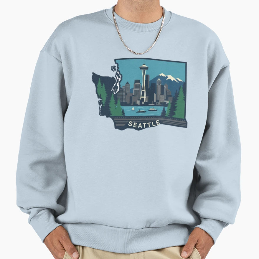 Seattle Sweatshirt - Aesthetic Graphic Men Women - T-Shirt, Sweatshirt, Hoodie