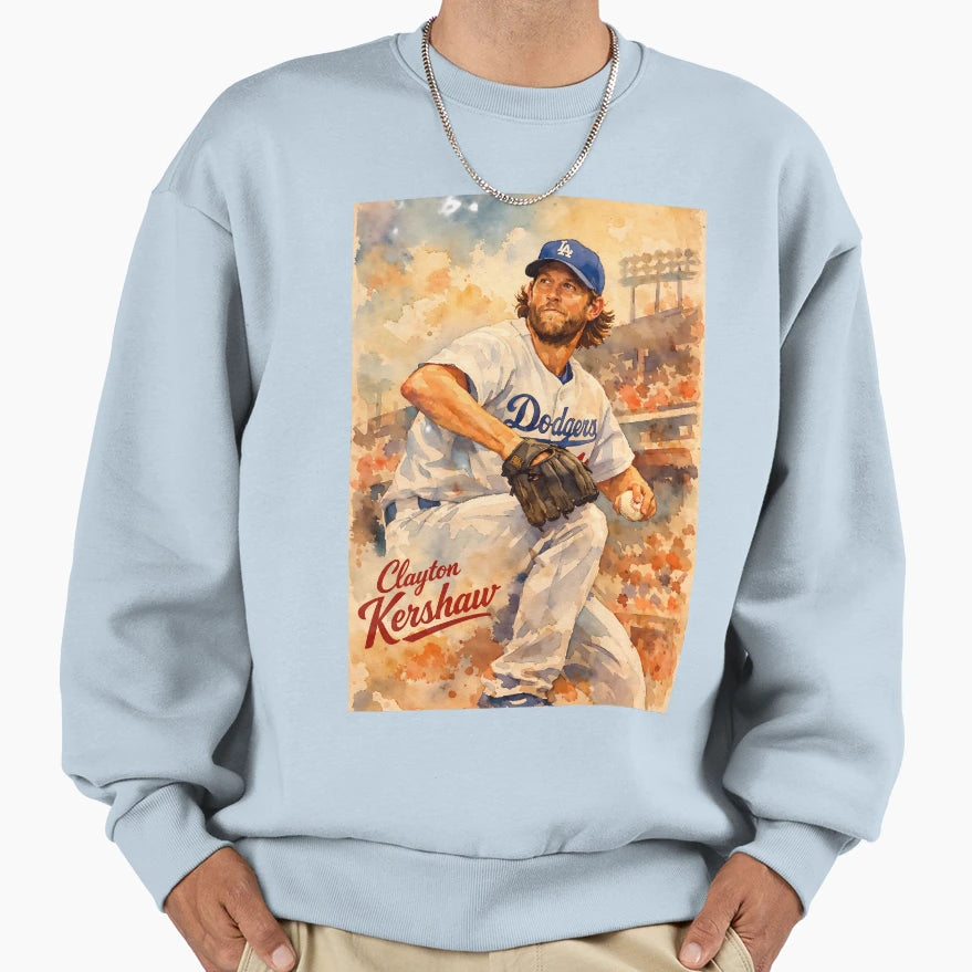 Clayton Kershaw Sweatshirt - Minimalist Print for Adults - T-Shirt, Sweatshirt, Hoodie