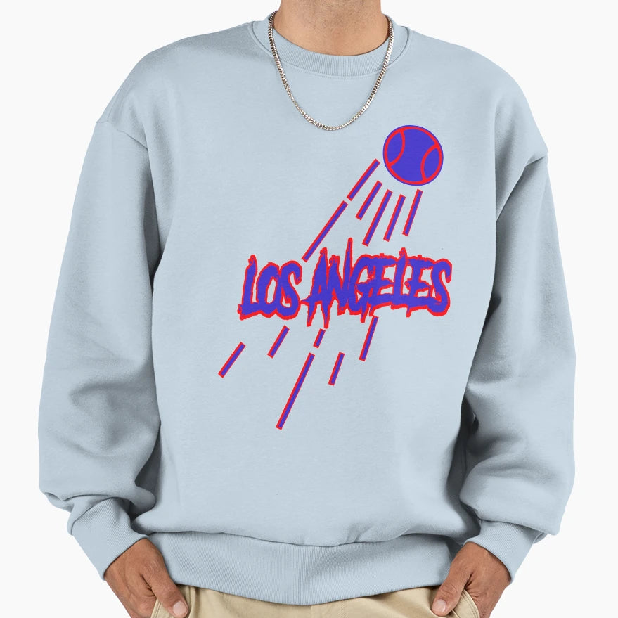 Los Angeles Baseball Redblue Sweatshirt - Casual Everyday Wear Men Women - T-Shirt, Sweatshirt, Hoodie