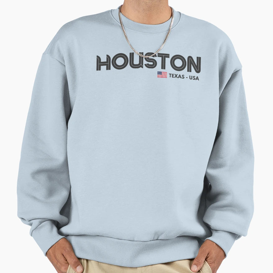 Houston Texas Usa Sweatshirt - Aesthetic Graphic Men Women - T-Shirt, Sweatshirt, Hoodie