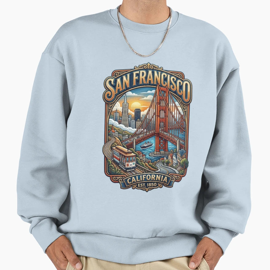 San Francisco California Sweatshirt - Minimalist Print Men Women - T-Shirt, Sweatshirt, Hoodie