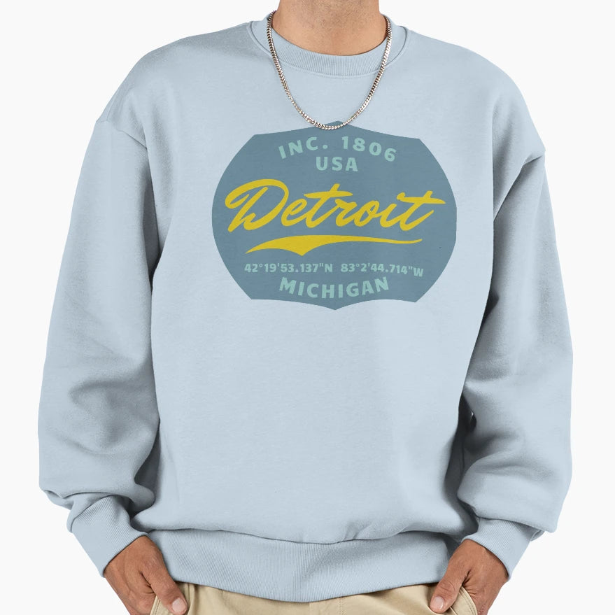 Detroit Michigan Sweatshirt - Fun Novelty Design Unisex - T-Shirt, Sweatshirt, Hoodie
