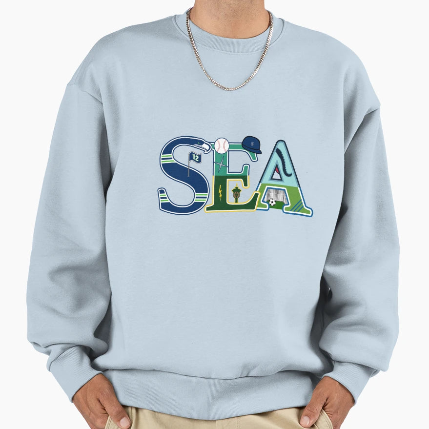 Seattle City Sports 5 Teams Sweatshirt - Streetwear Style Men Women - T-Shirt, Sweatshirt, Hoodie